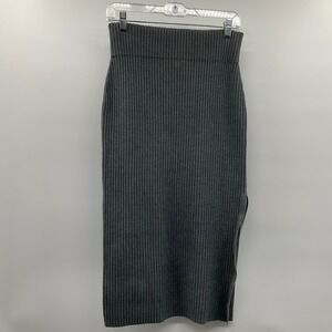 Express M Downtown Cozy Sweater Skirt Stretch Chic Gray‎ Preppy Midi Bodycon New